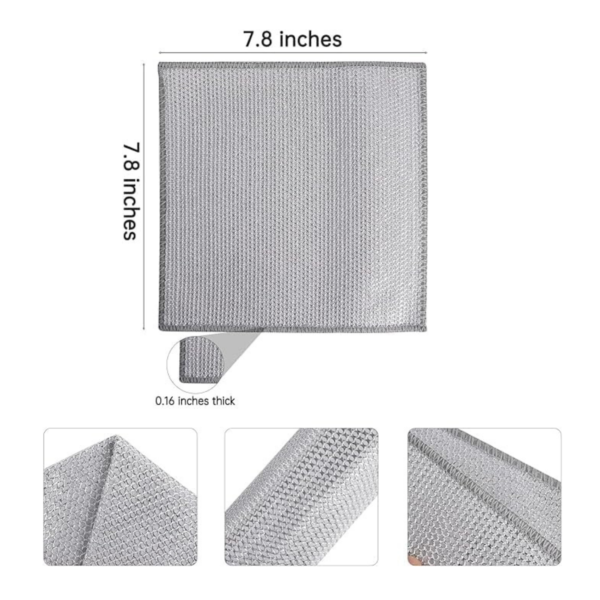 Pack Of 10 Reusable Non Scratch Wire Dish Cloth for kitchen Multipurpose Wire Dishwashing Rags For Wet And Dry Cleaning Scrubber Dish Cloth (2)